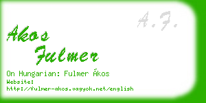 akos fulmer business card