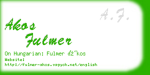 akos fulmer business card